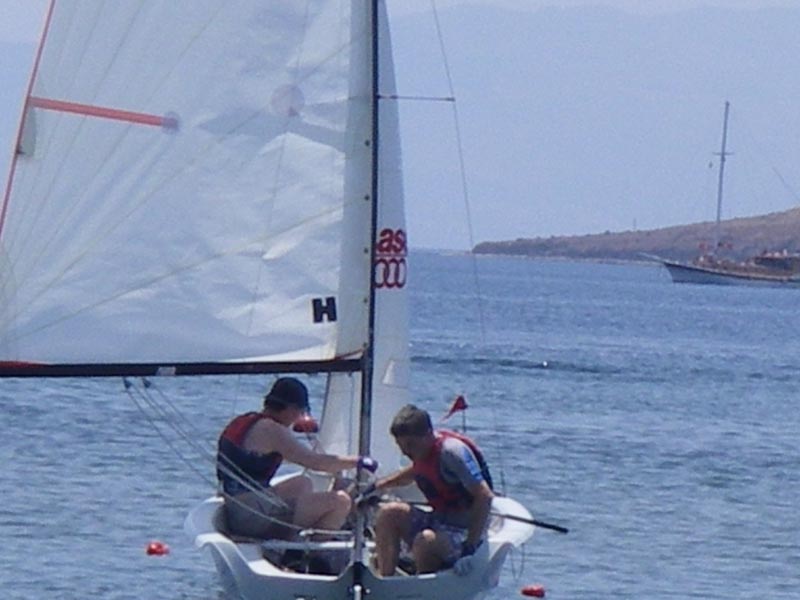 Me sailing, with Louise